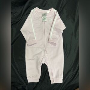 NWOT Adidas Baby Light Pink Footie One Piece